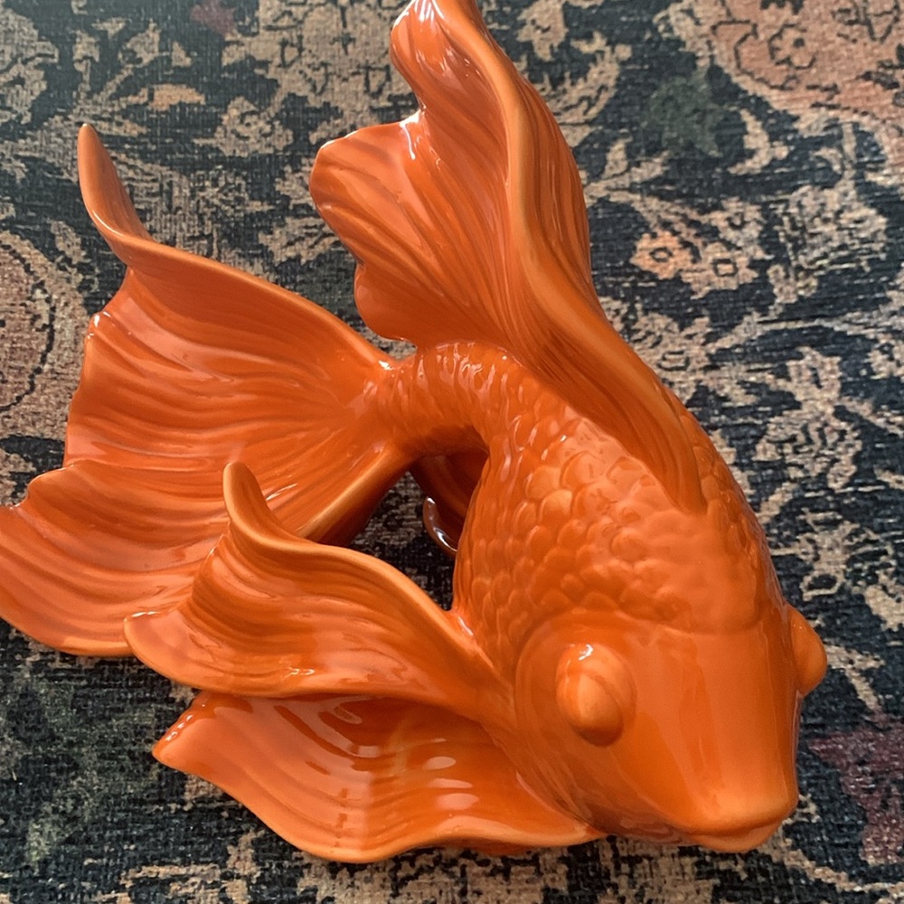 Late 20th century, MCM Ceramic goldfish sculpture